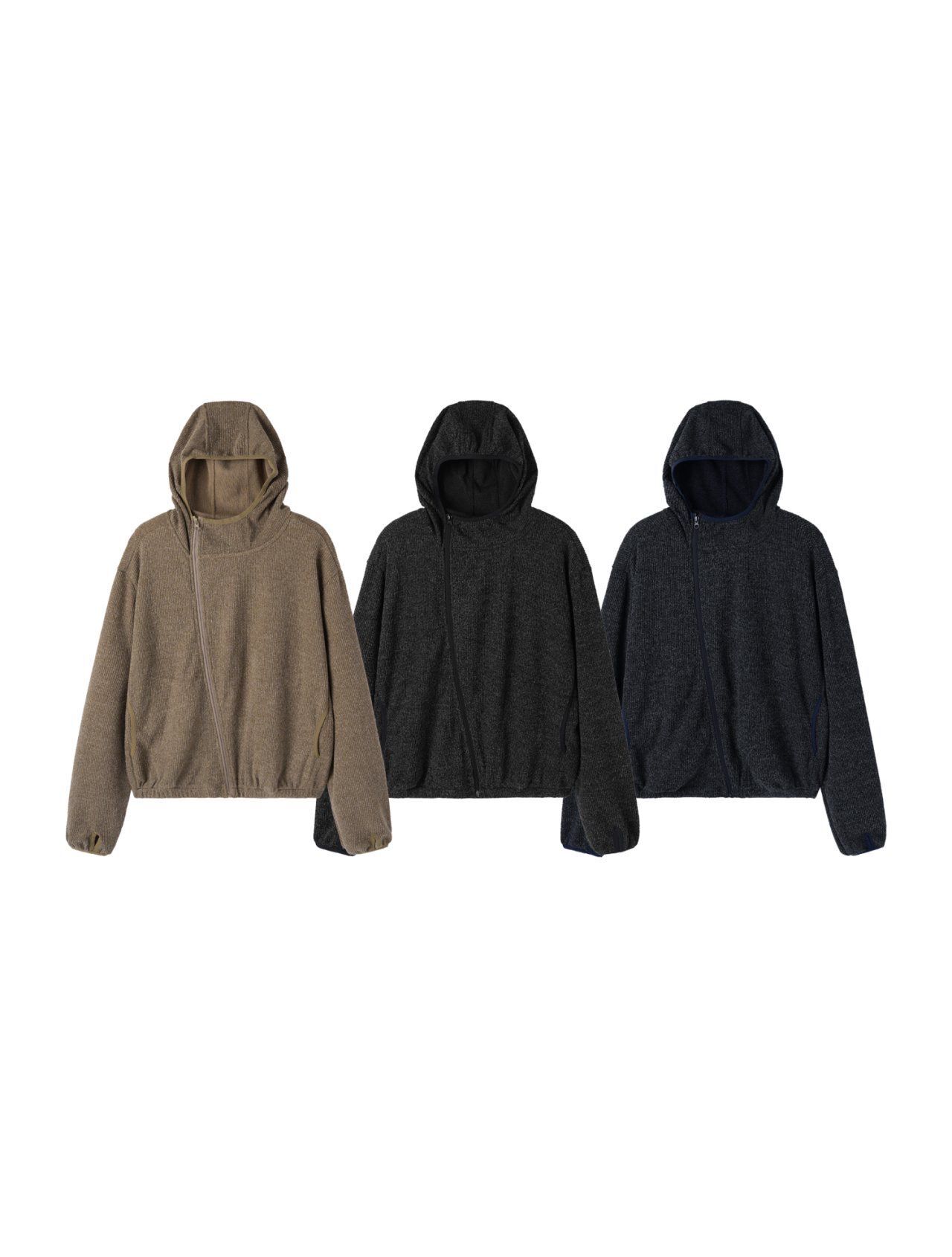 混色連帽拉鍊外套 Lowell-089T