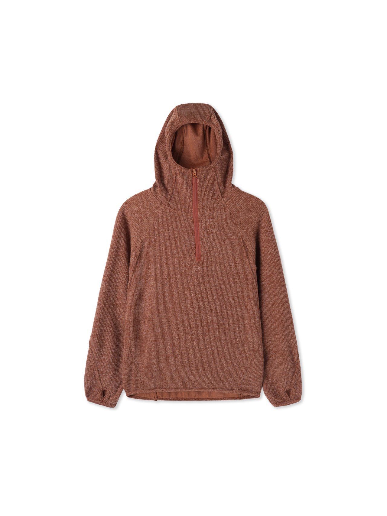 暗直紋半拉鍊針織連帽衛衣 Lowell-090T