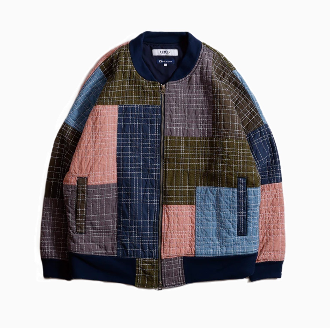 FDMTL JAPAN 2026 SASHIKO BOMBER JACKET RINSE *MADE IN JAPAN - PRE ORDER ITEM (預訂中)