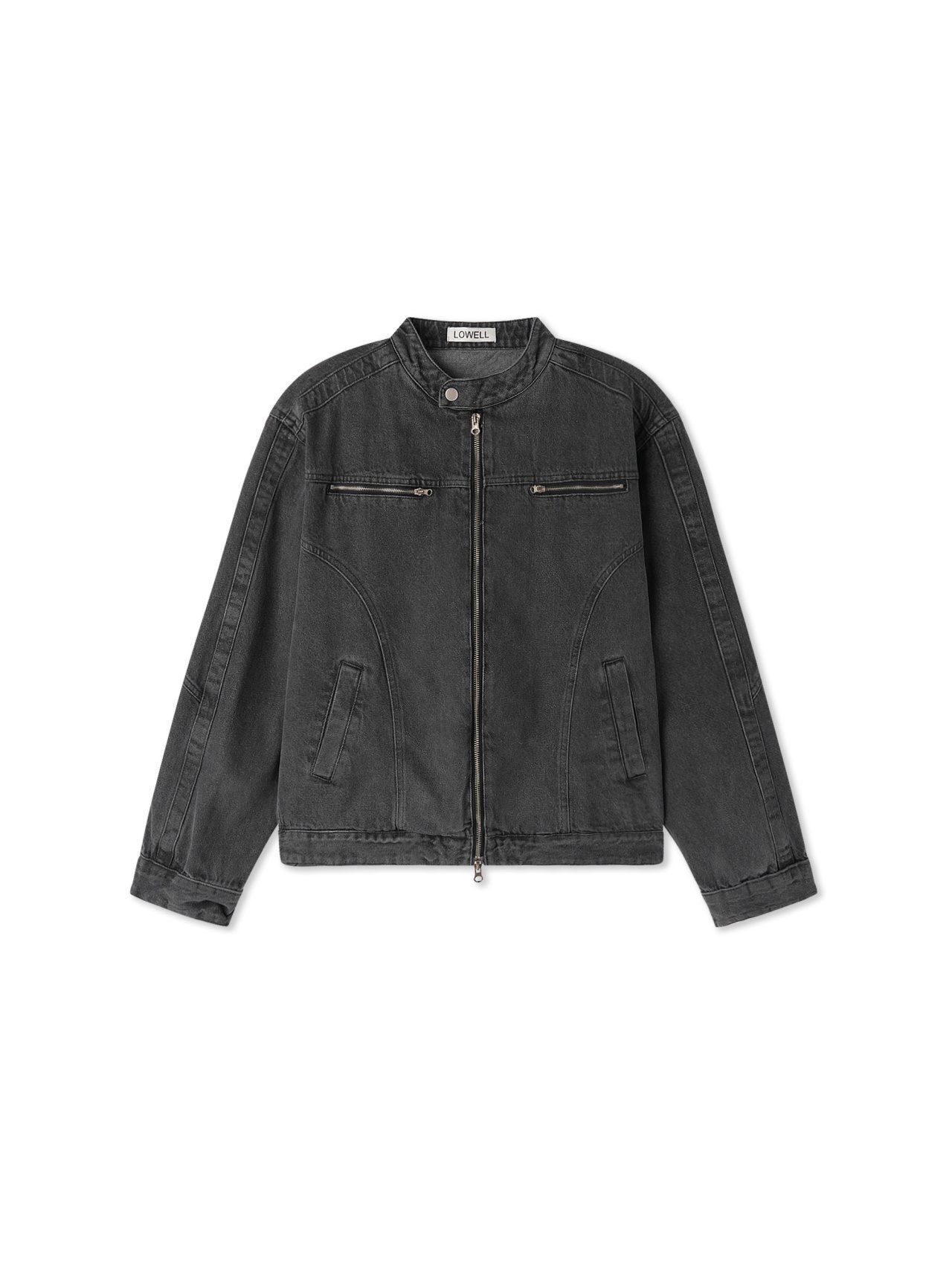洗水淨色拉鍊外套 Lowell-094JK