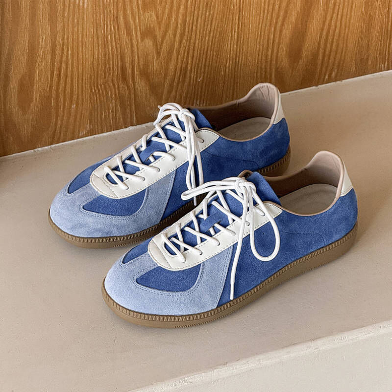 內增高復古拼接藍色運動德訓鞋