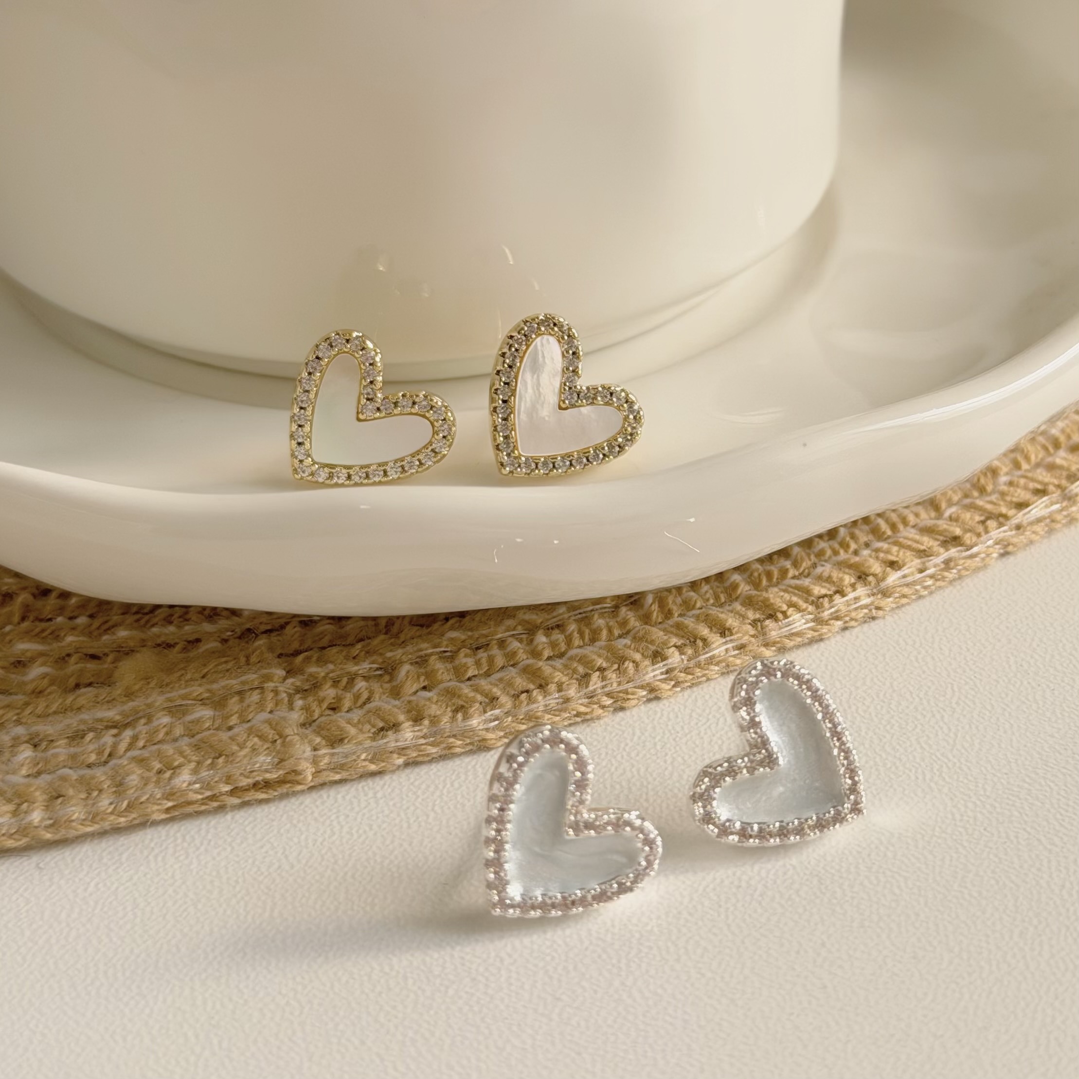 A291排鑽貝殼愛心耳針