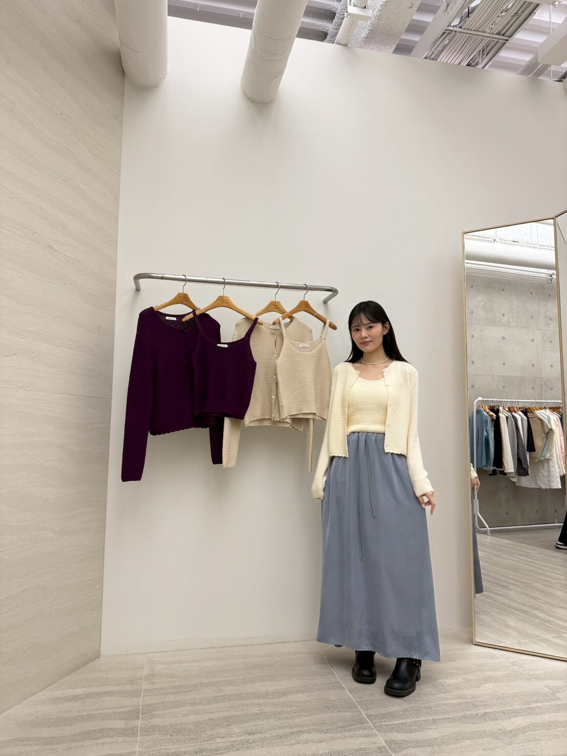 DR6064 花邊下擺織紋排扣上衣