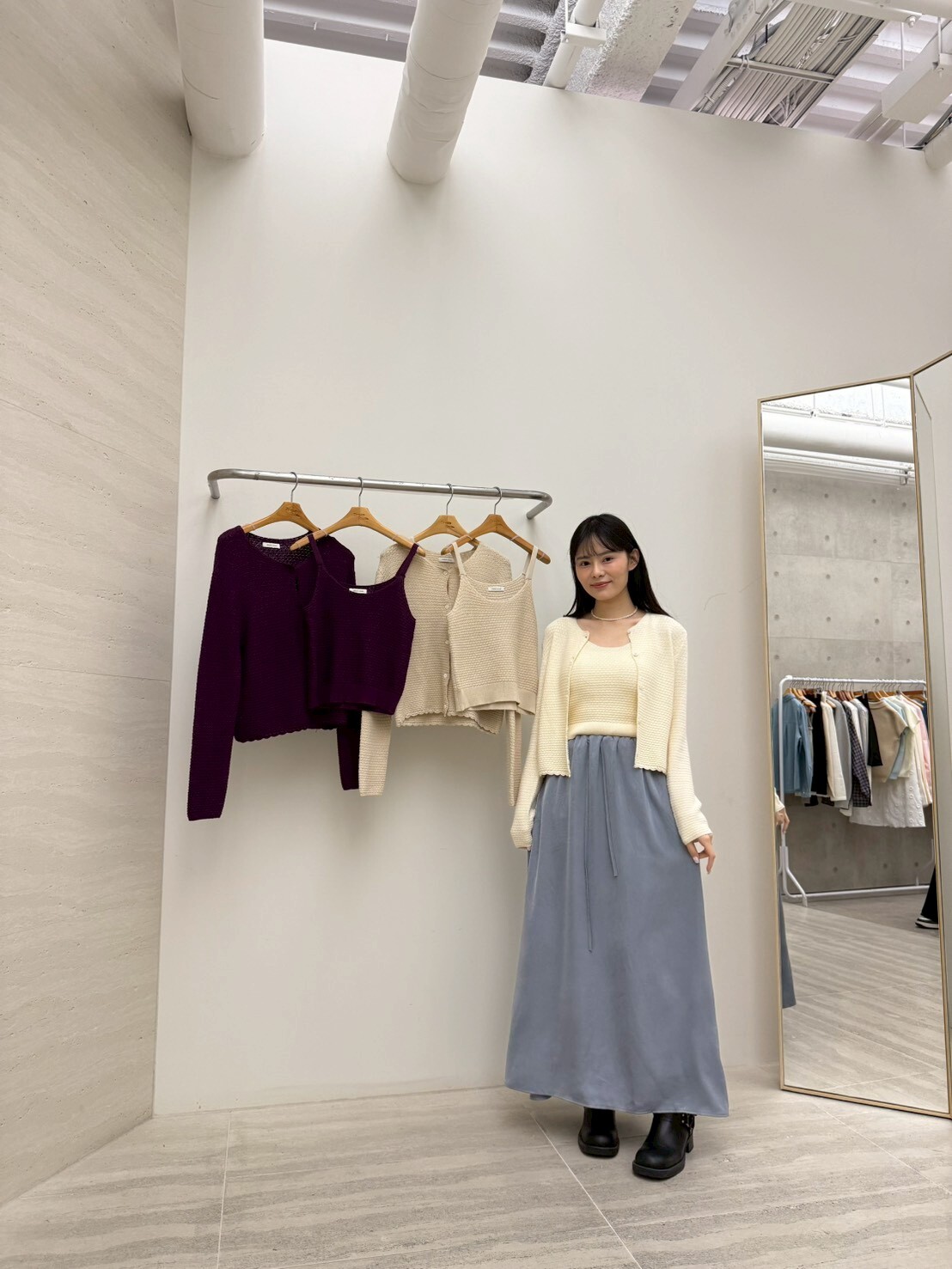 DR6065 織紋V領吊帶小背心