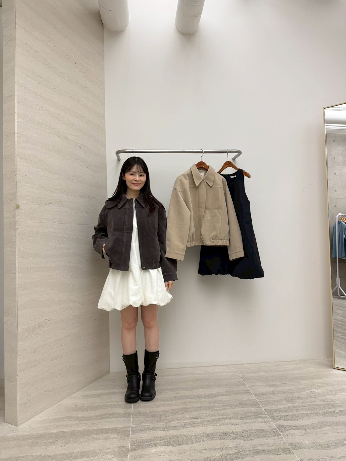 DR6018 刷毛反領外套