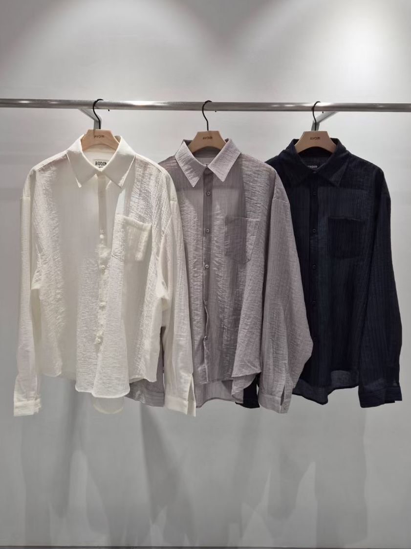 格仔長袖恤衫 AVOIR-008S