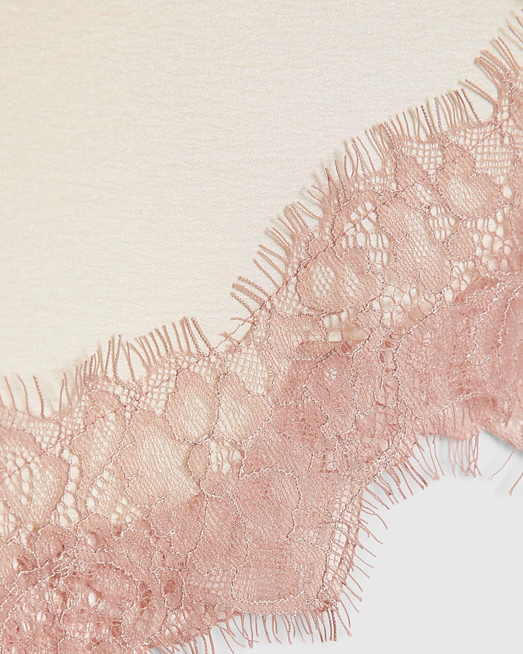 Cream Pink奶油粉紅色蕾絲緞面腰絲巾