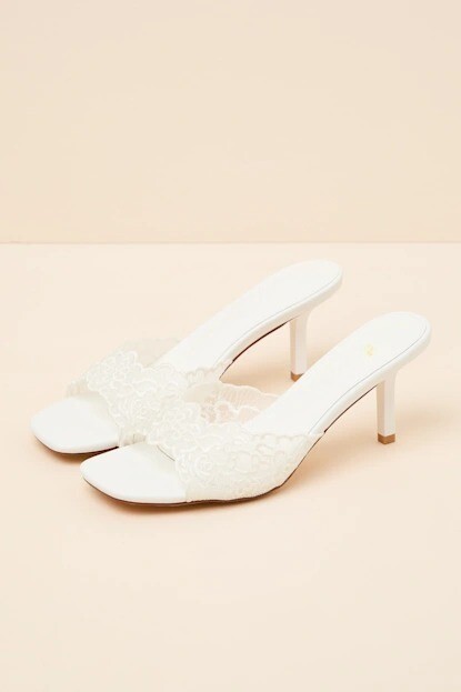 Pure White白色蕾絲高跟鞋