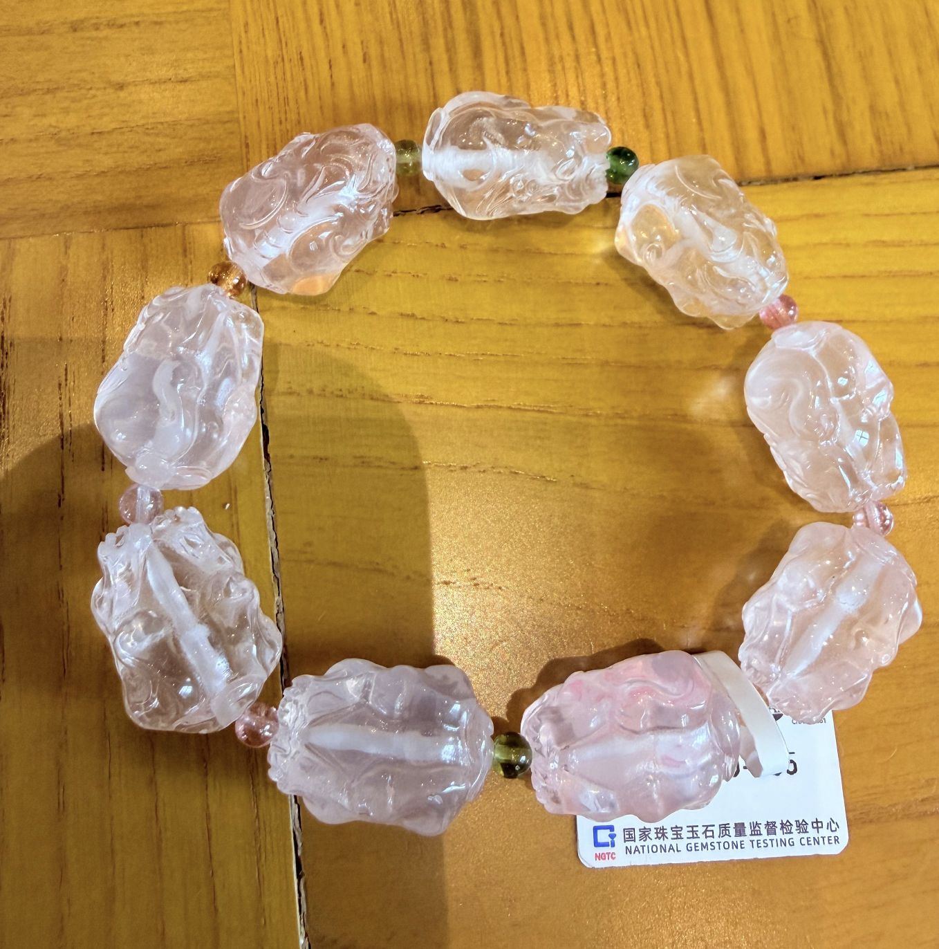 0317JK15-萬壽宮day3-天然粉水晶貔貅手串（K15）