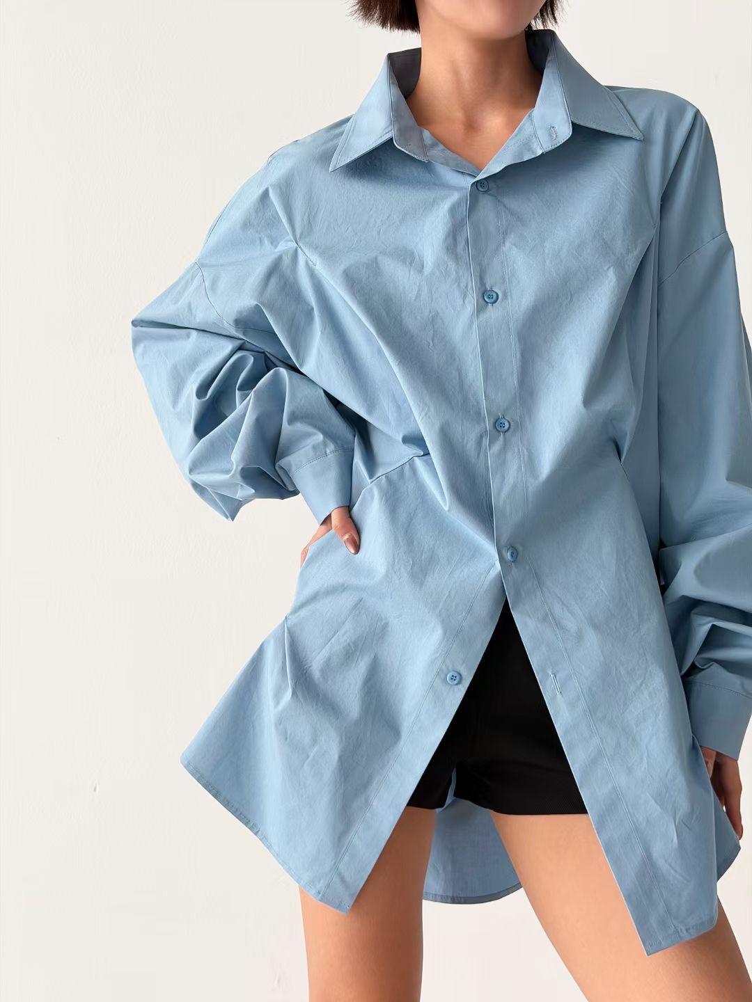 淨色長袖恤衫 AVOIR-015S