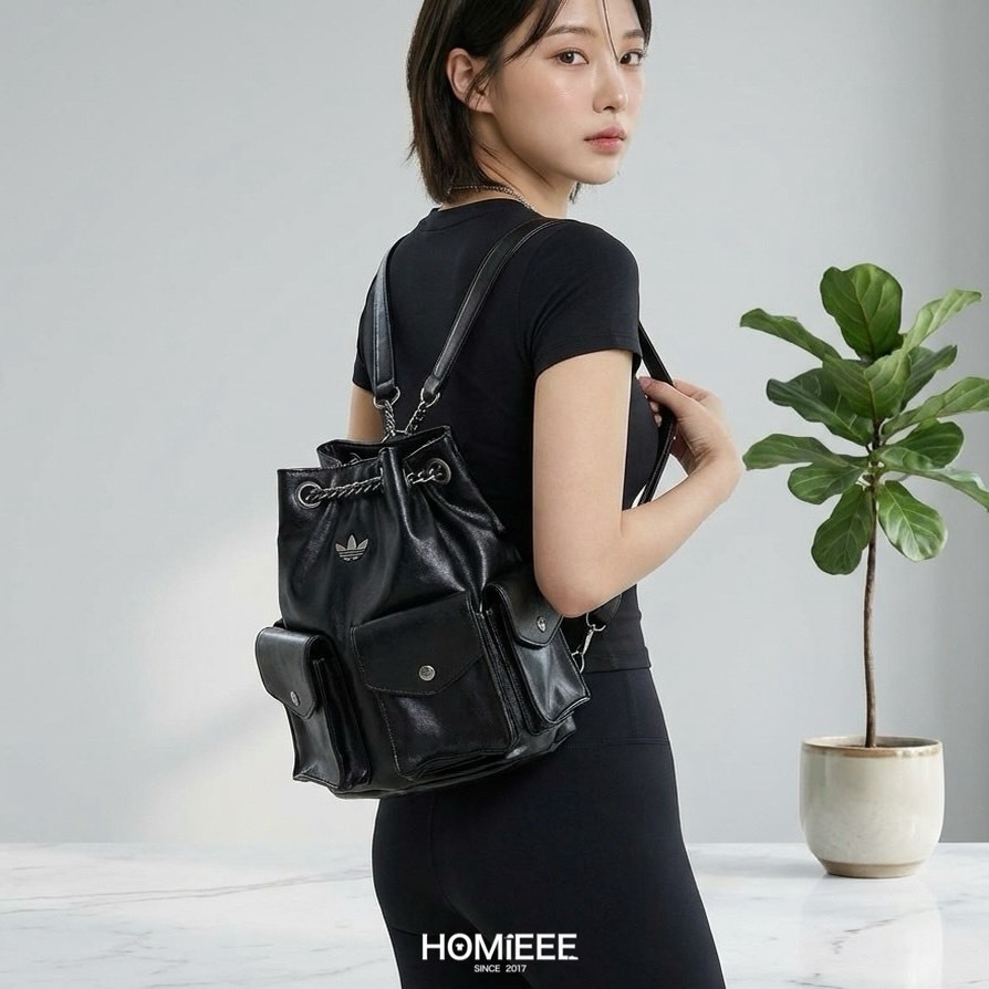 Adidas Originals Backpack 後背包 小香風 皮革 黑色 [KW4750]