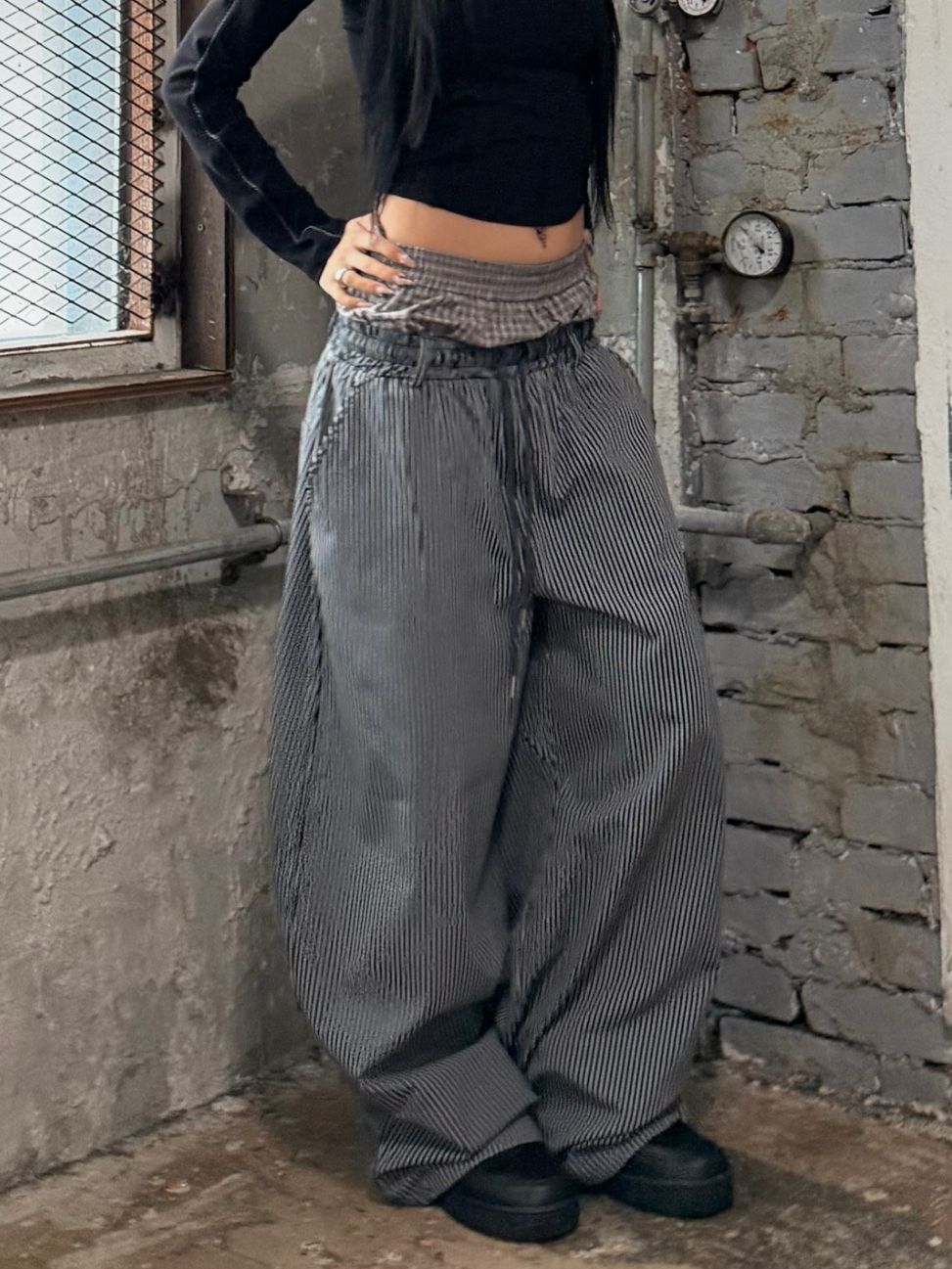 直紋鬆身褲 Seeot-103P