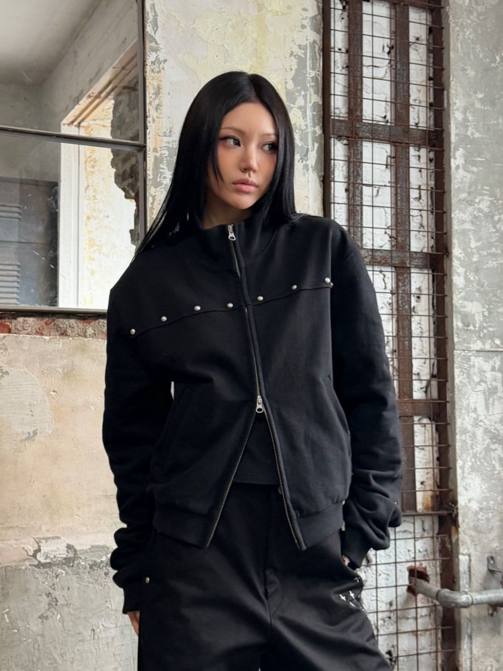 淨色企領拉鍊外套 Seeot-104JK