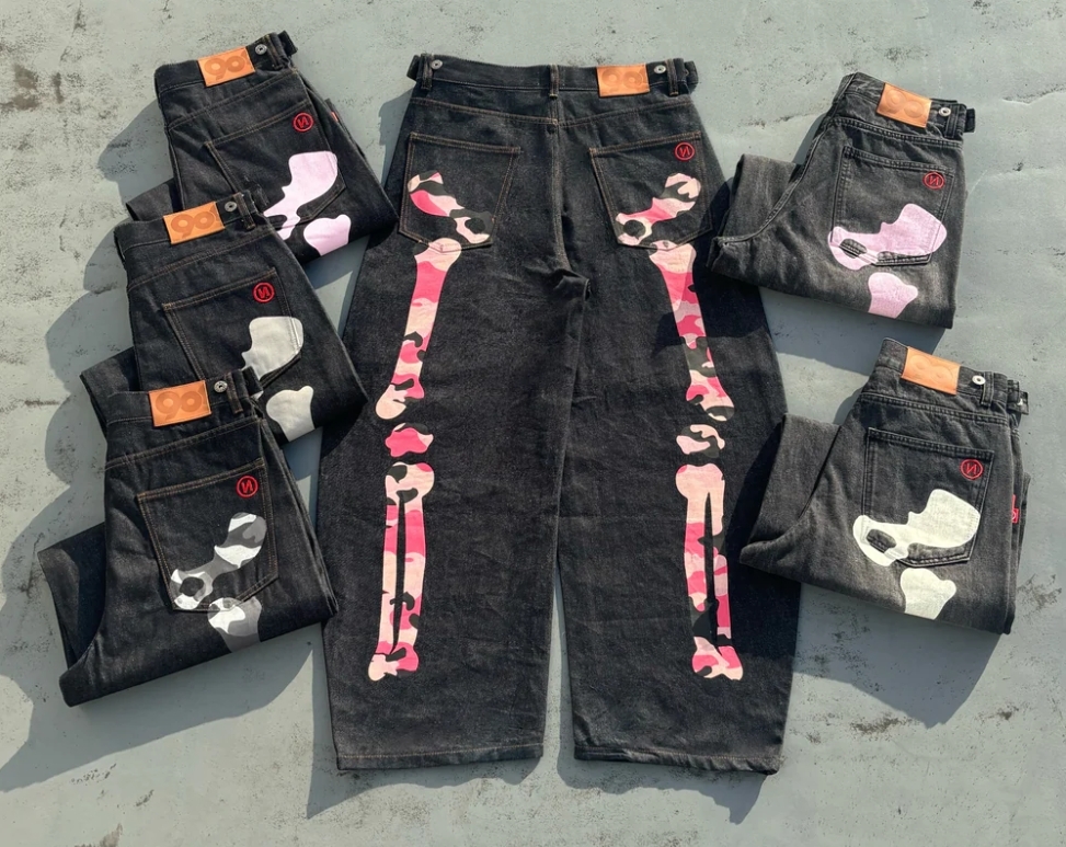 9090 NN2231 迷彩骨頭牛仔褲