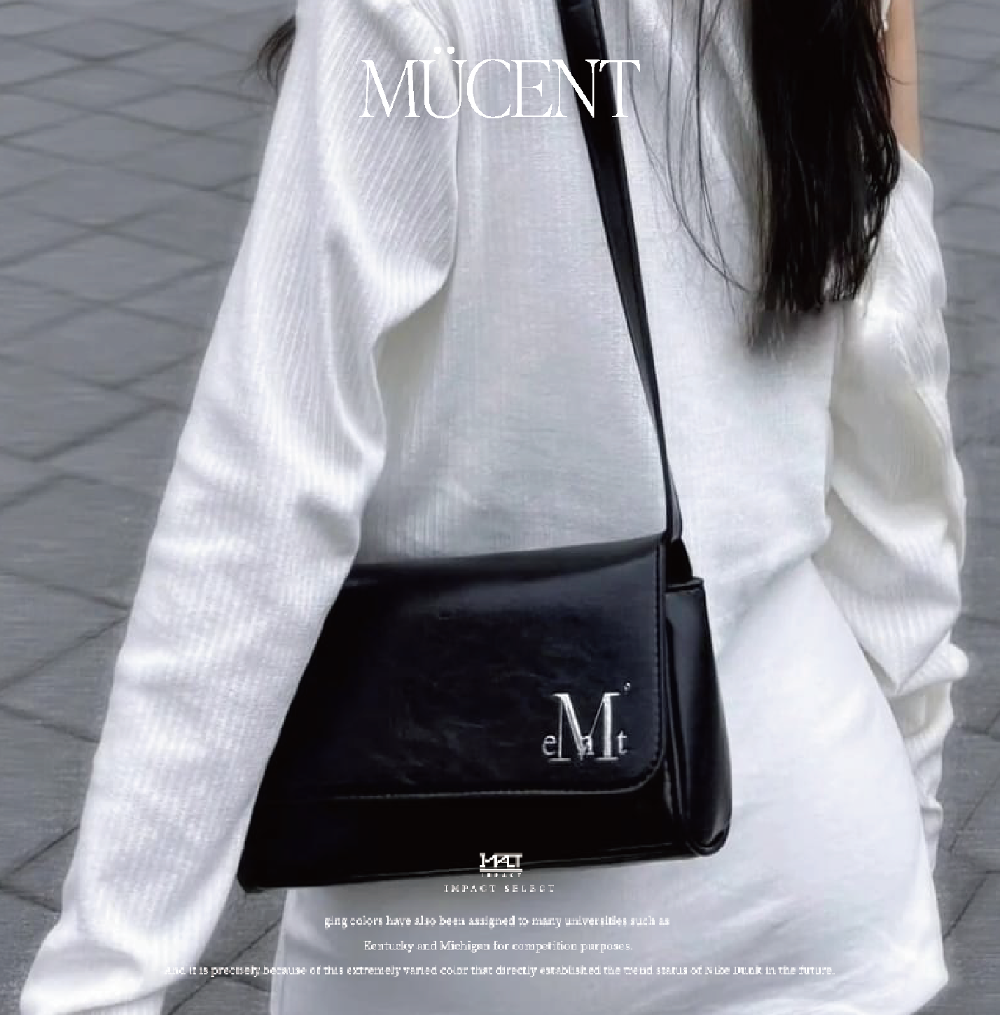 Mucent LOGO單肩包 兩款 方形 弧形 黑色 約會系列 小包