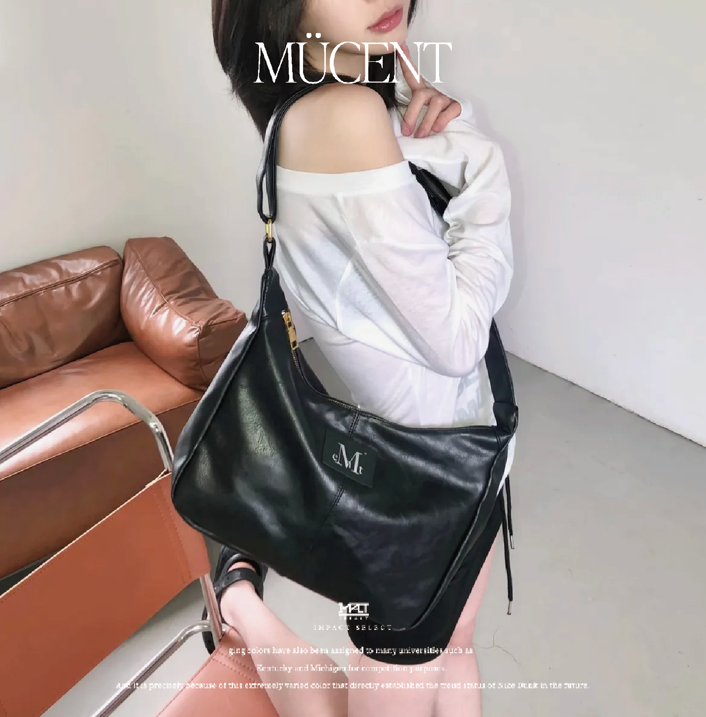 Mucent LOGO單肩包 斜肩包 兩款  黑色 大容量 通勤系列