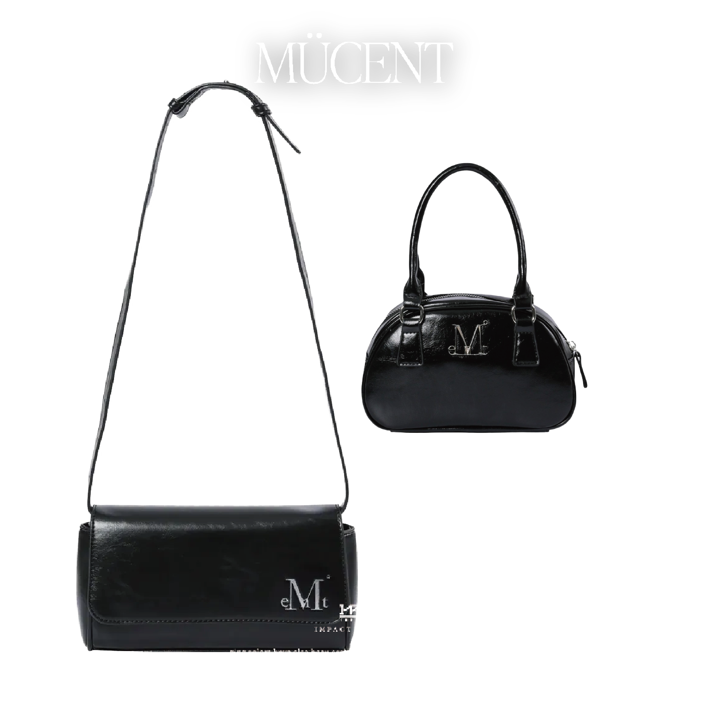 Mucent LOGO單肩包 兩款 方形 弧形 黑色 約會系列 小包