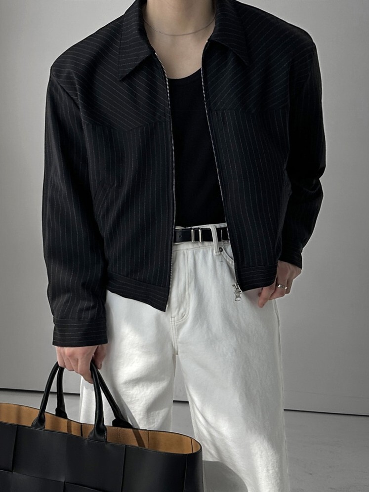 (韓國獨家特價)Miles 條紋短版夾克