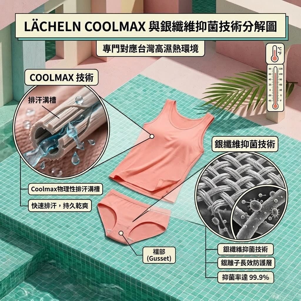 Coolmax 與銀纖維雙效科技圖解
