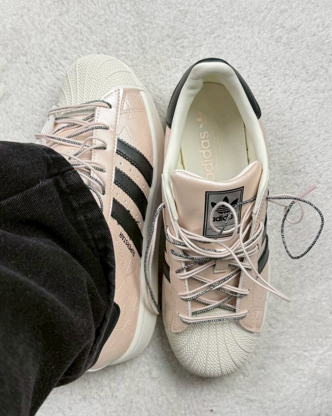 Adidas Superstar ll 珠光粉 星星 牛皮格 貝殼鞋 2.0 休閒鞋 女鞋