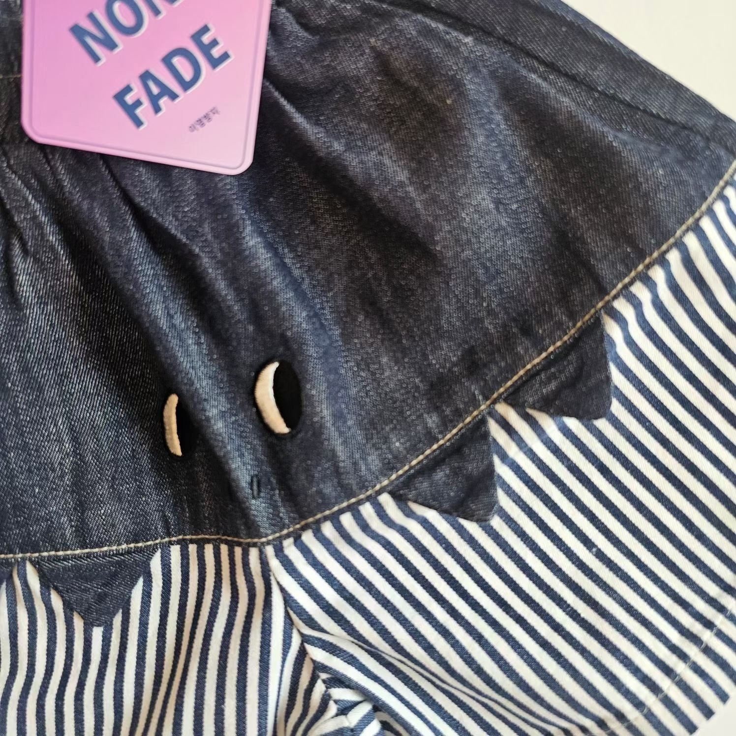 1st.Blue Vintage Dinosaur Denim Shorts