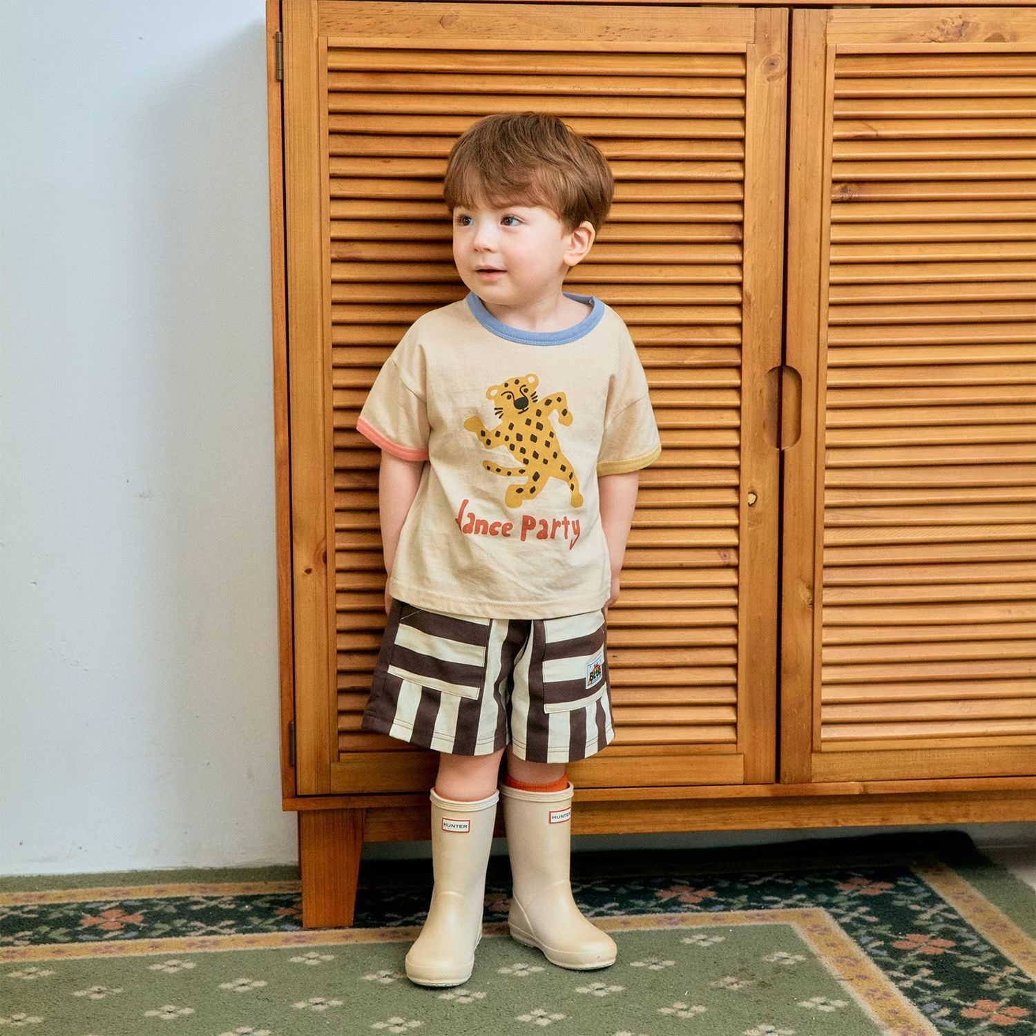 1st.Blue 3/4 Striped Pants