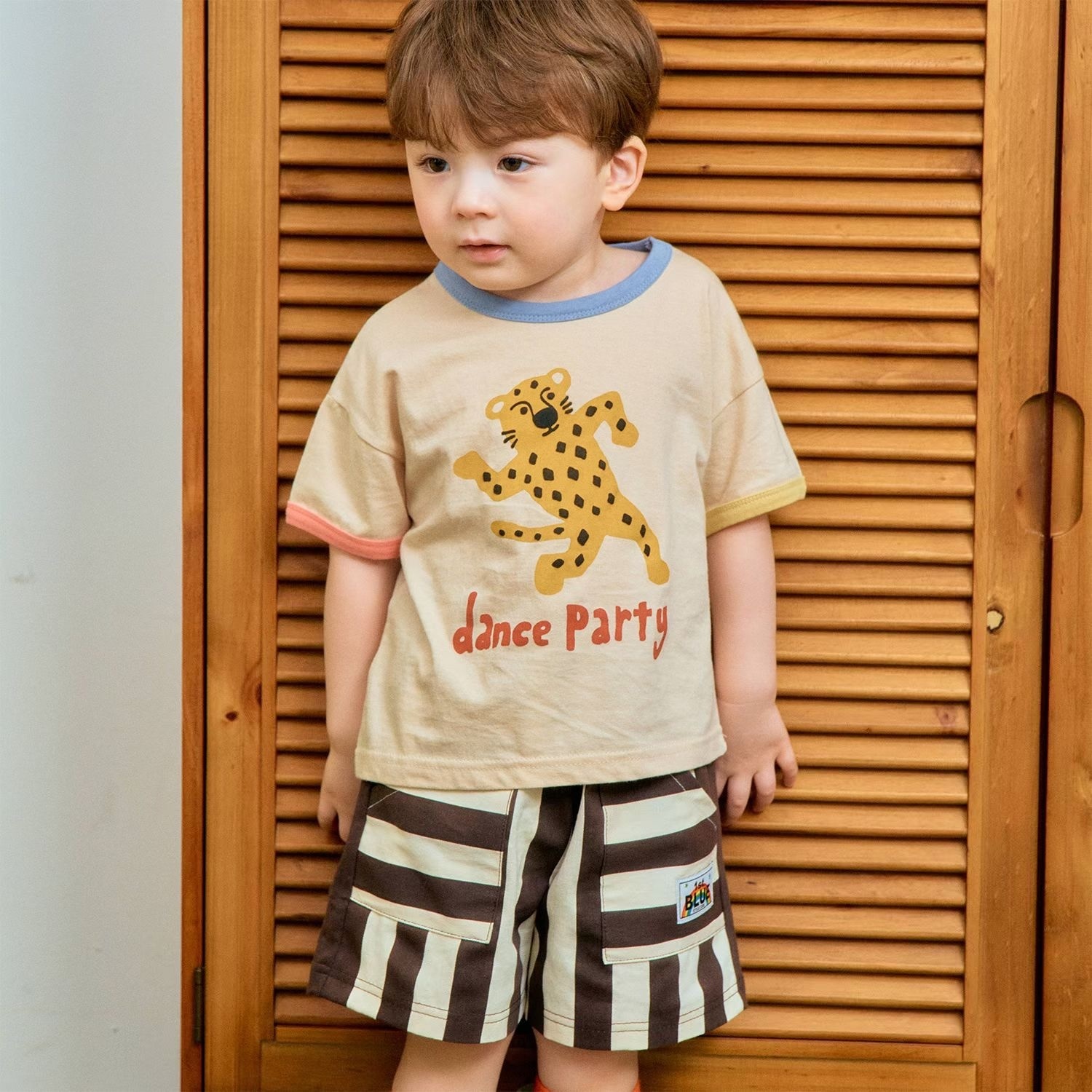 1st.Blue 3/4 Striped Pants