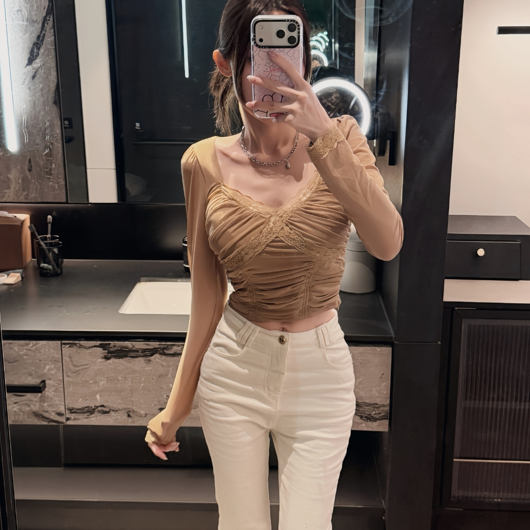 【網紗陷阱】DOMISS穿出紙片人極致腰線-2色 網紗上衣 性感上衣(現+預)