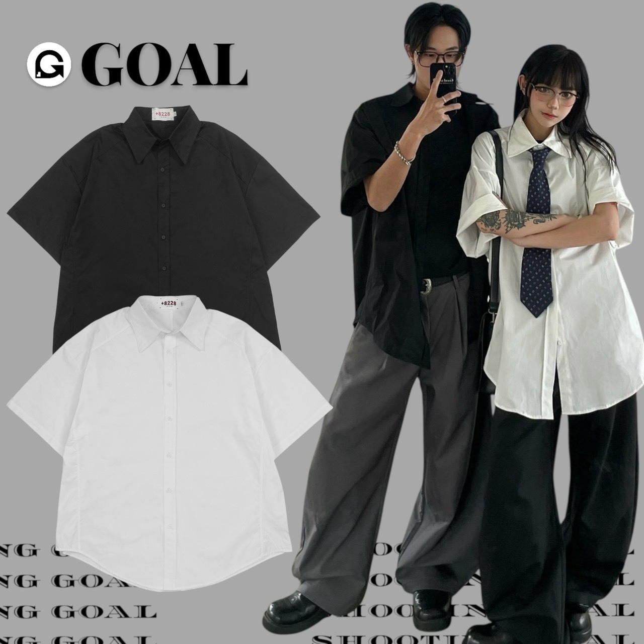 (GOAL) 8228 寬版特殊剪裁襯衫 169