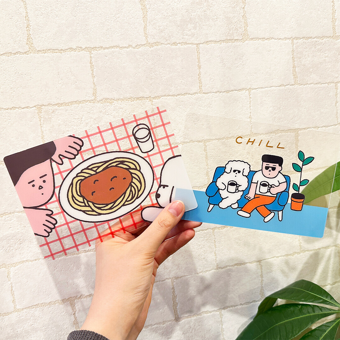 義大利麵 透明明信片 墊板 書籤｜日本FRONTIER