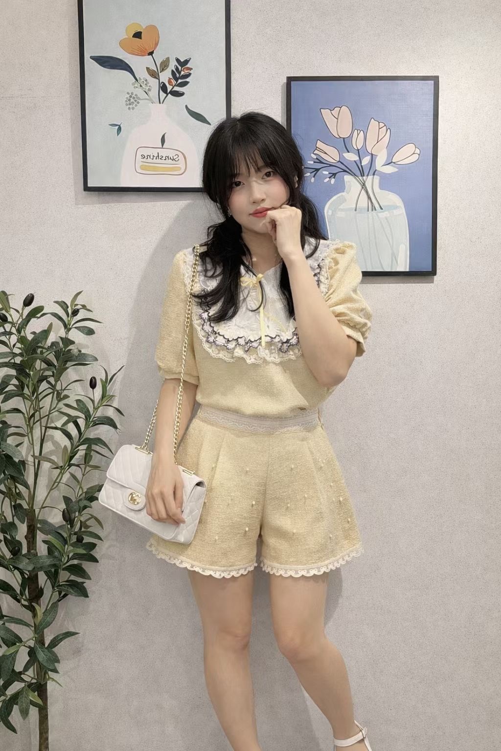 小珍珠織布短褲