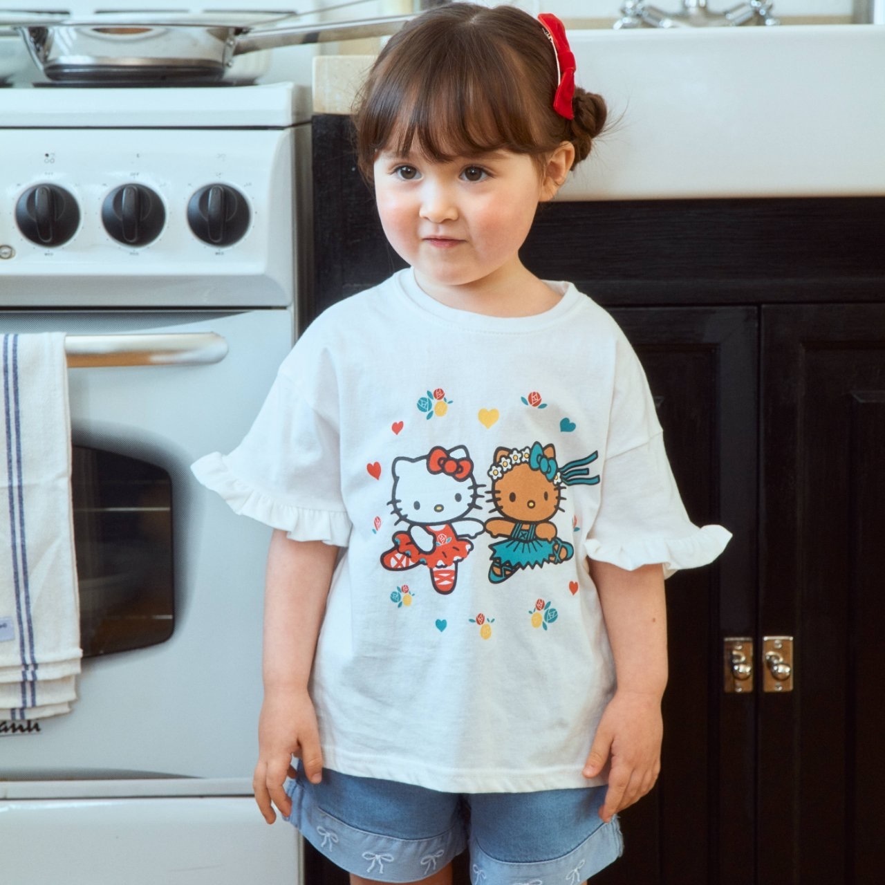 1st.Blue Ballet Cat Frill Tee