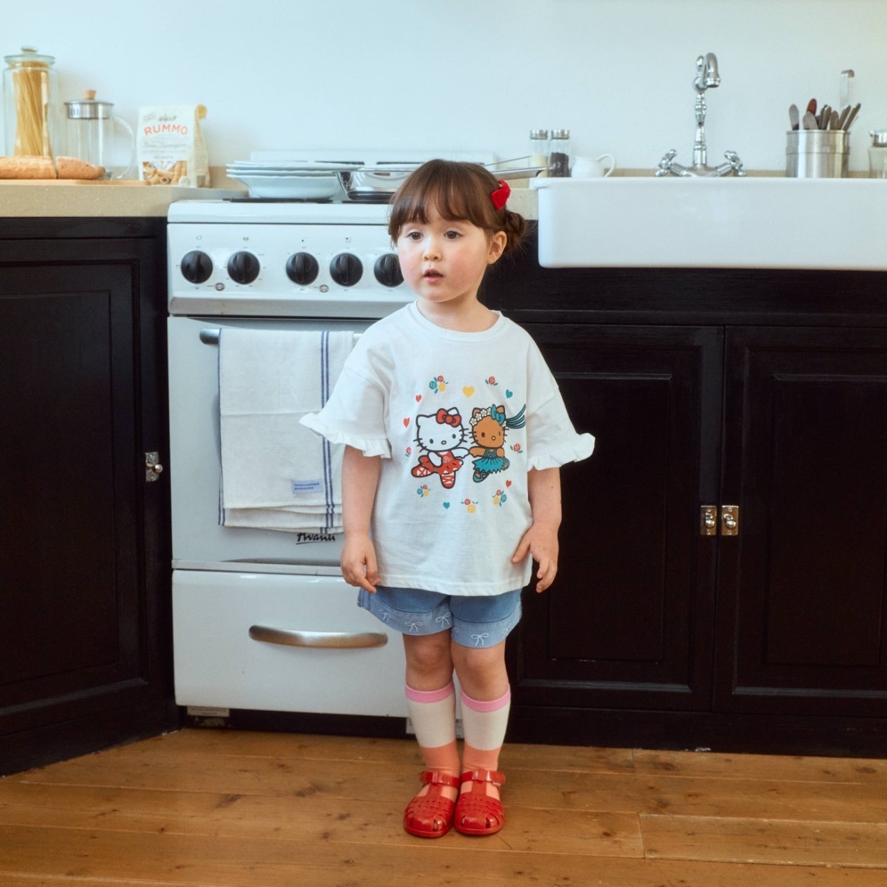 1st.Blue Ballet Cat Frill Tee