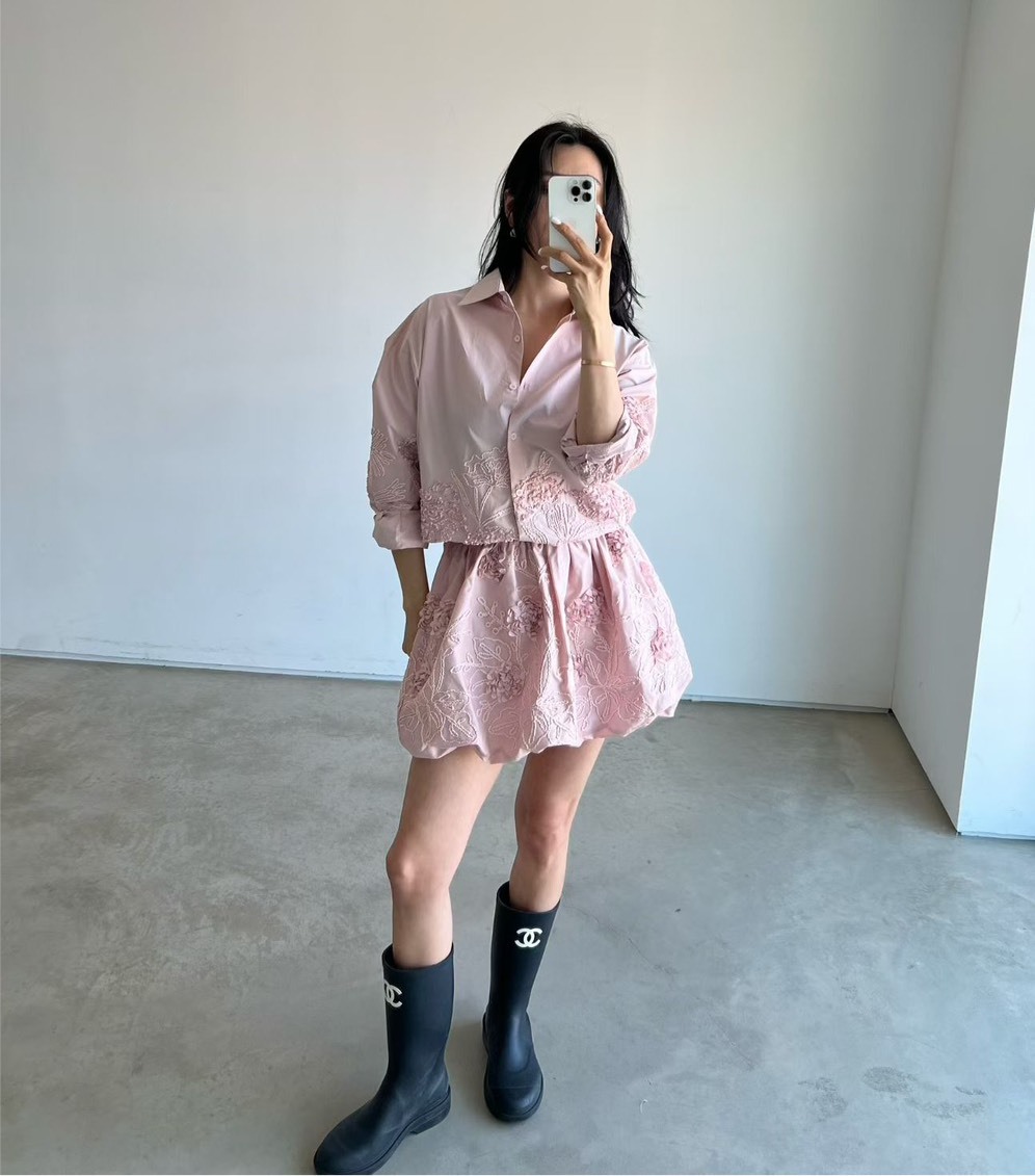 花雕休閒襯衫  短裙(分售)