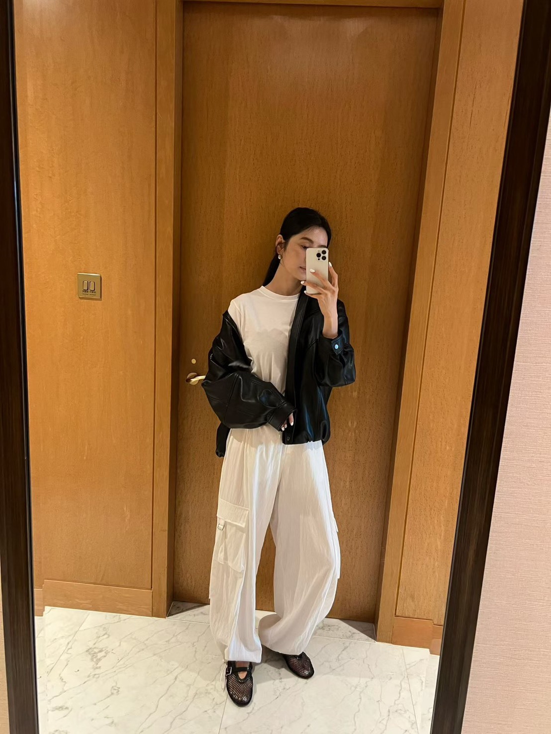 薄布釦環口袋長褲