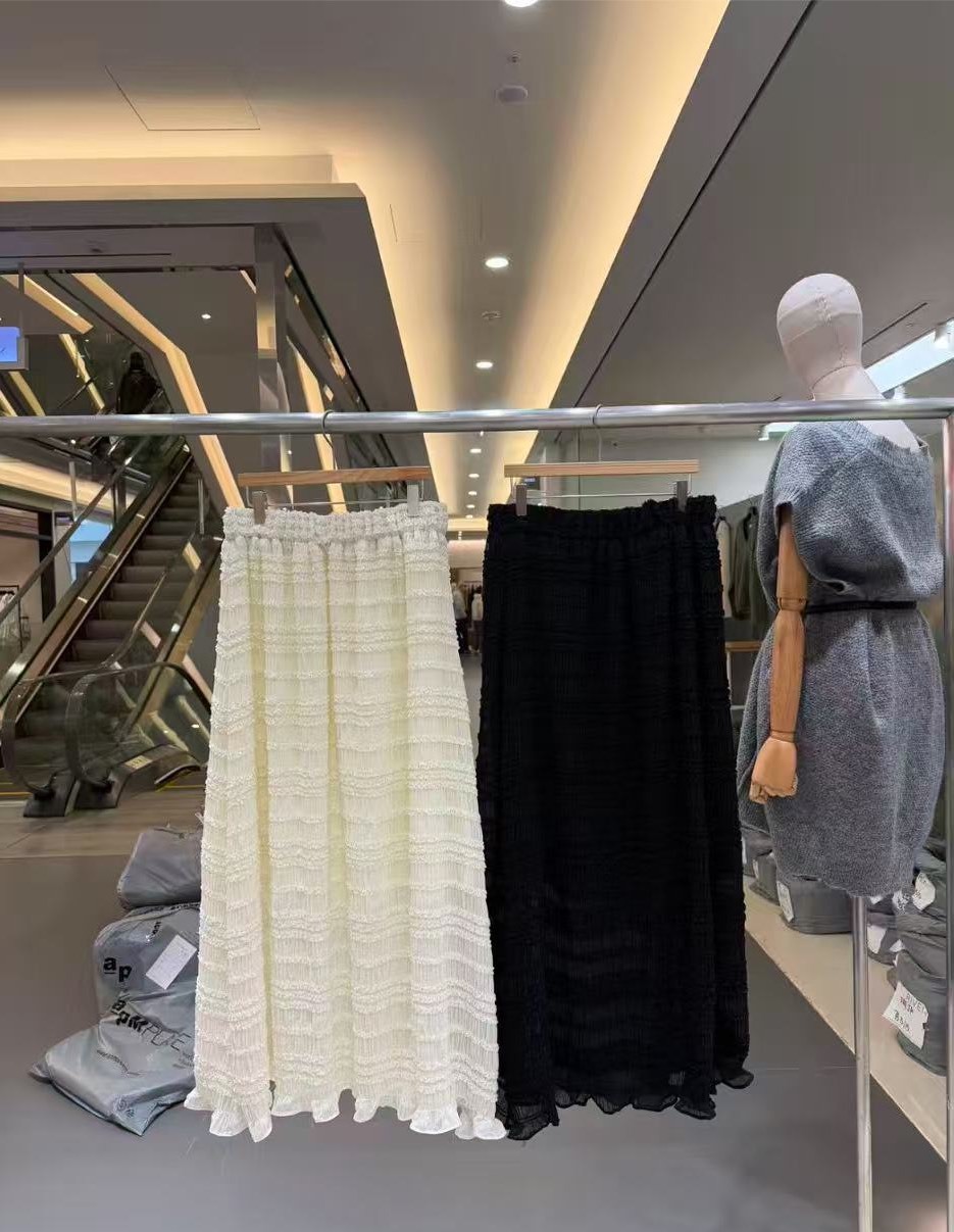 橫紋路紗質長裙