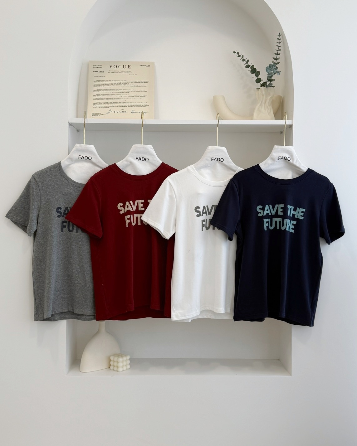 法朵Fado shop｜電繡字母圓領T 0215047 四色