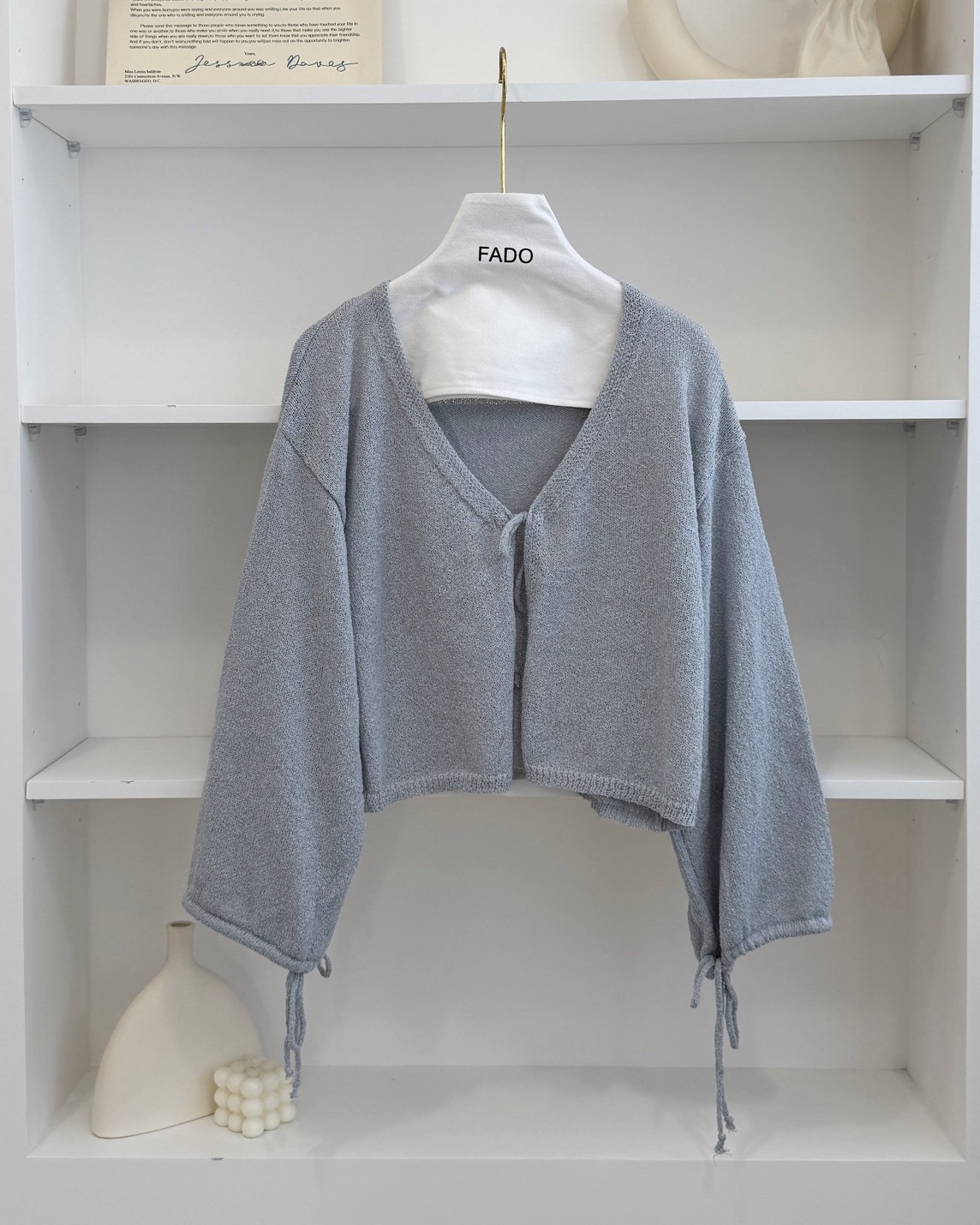 法朵Fado shop｜寬鬆綁帶針織罩衫 8125004 四色