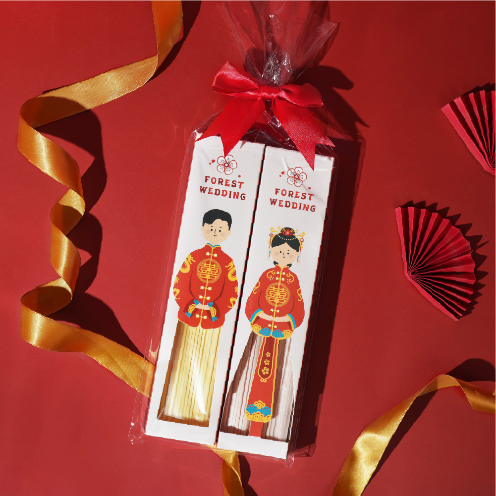 免運｜婚禮小物｜婚禮囍麵系列｜成雙成對款-中式服｜1對2入｜客製化｜桌上禮