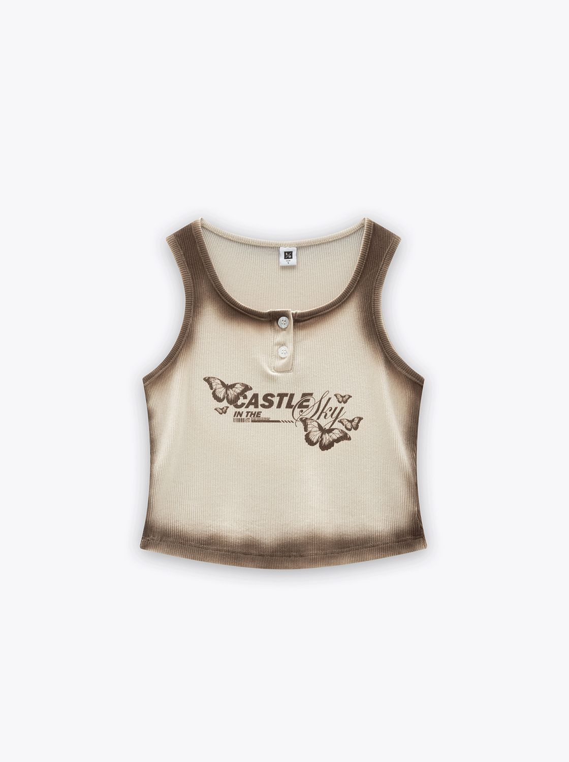 潮流印花漸層無袖上衣