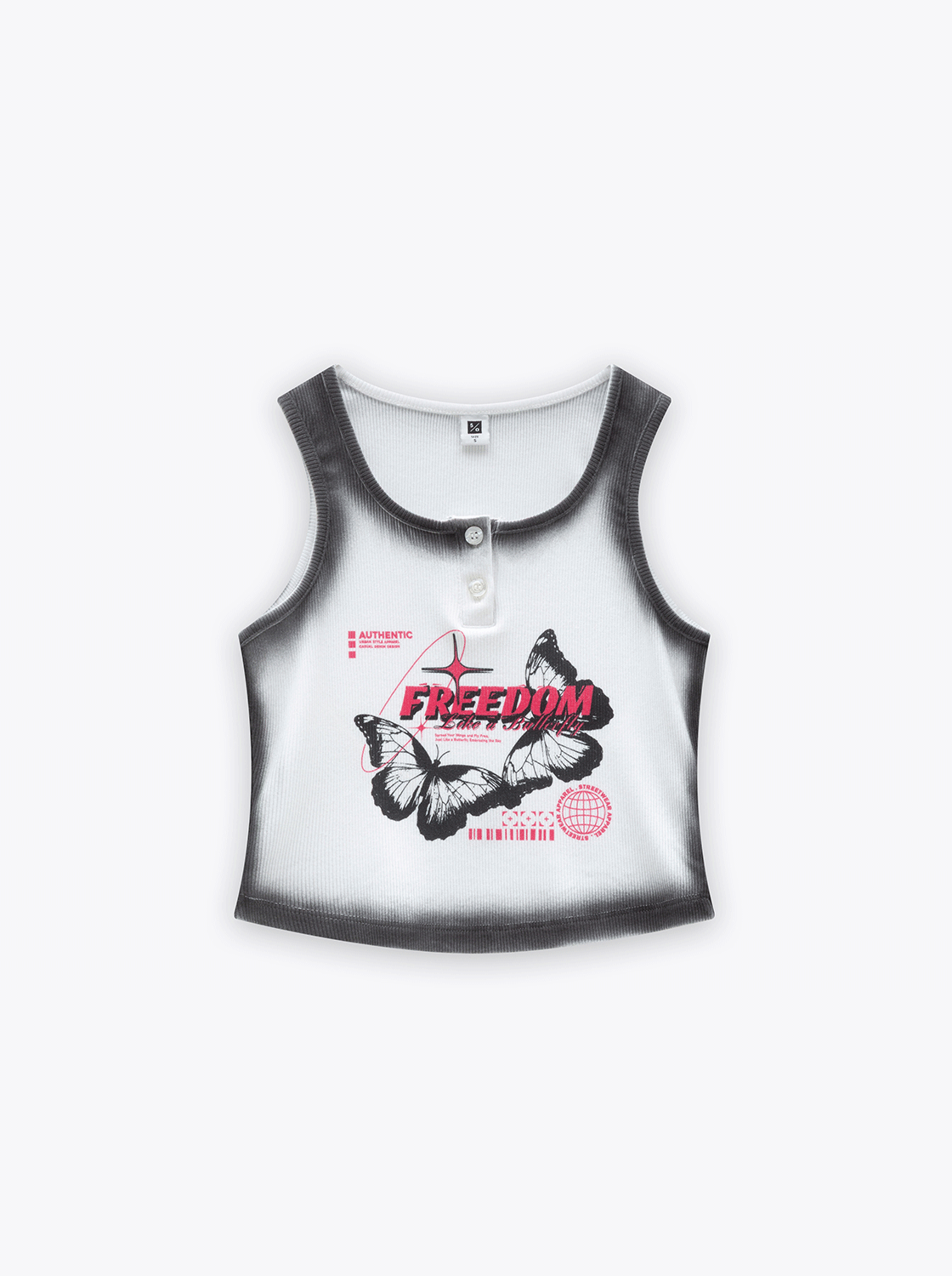 潮流印花漸層無袖上衣