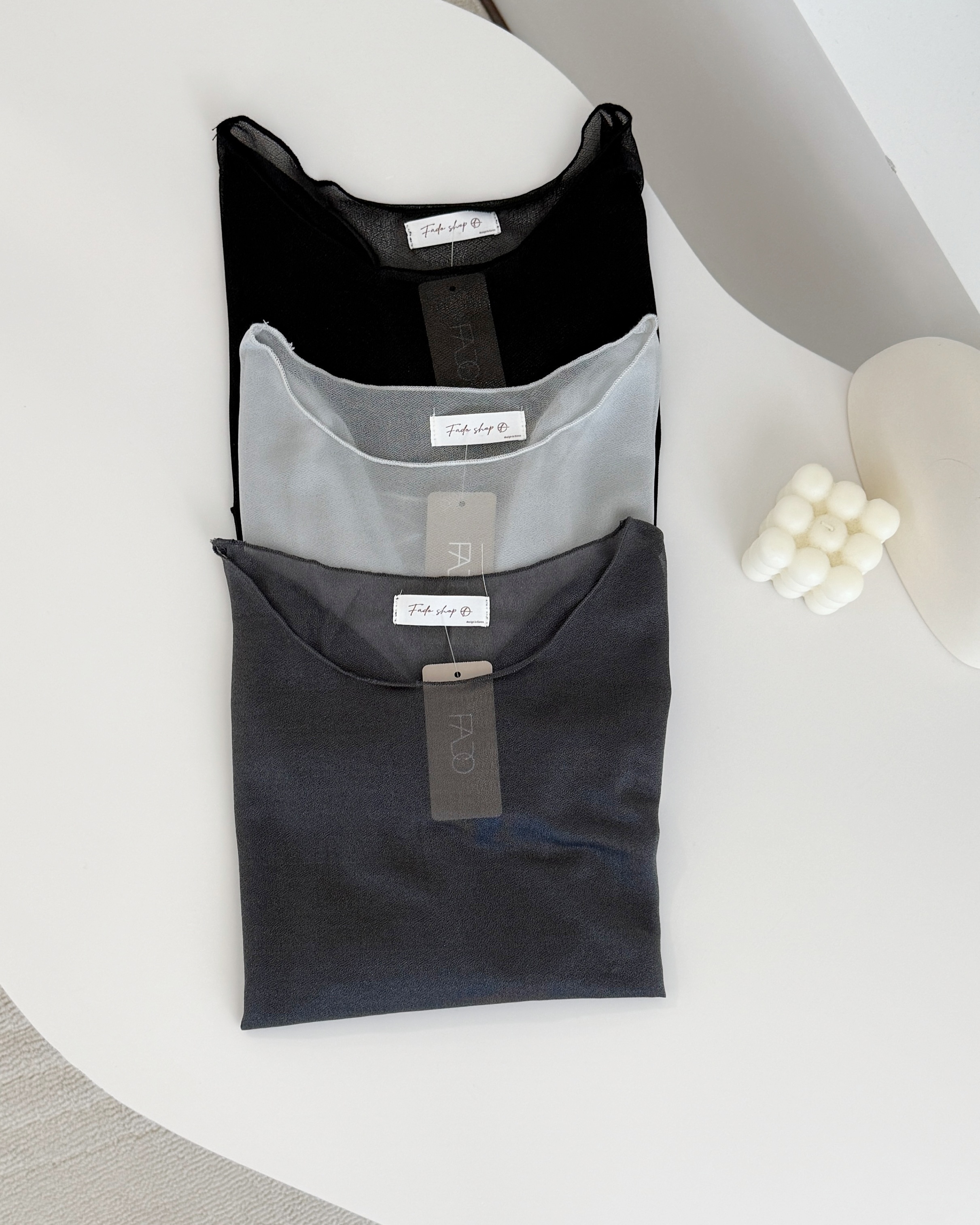 法朵Fado shop｜細閃透膚圓領短版上衣 0315002 三色