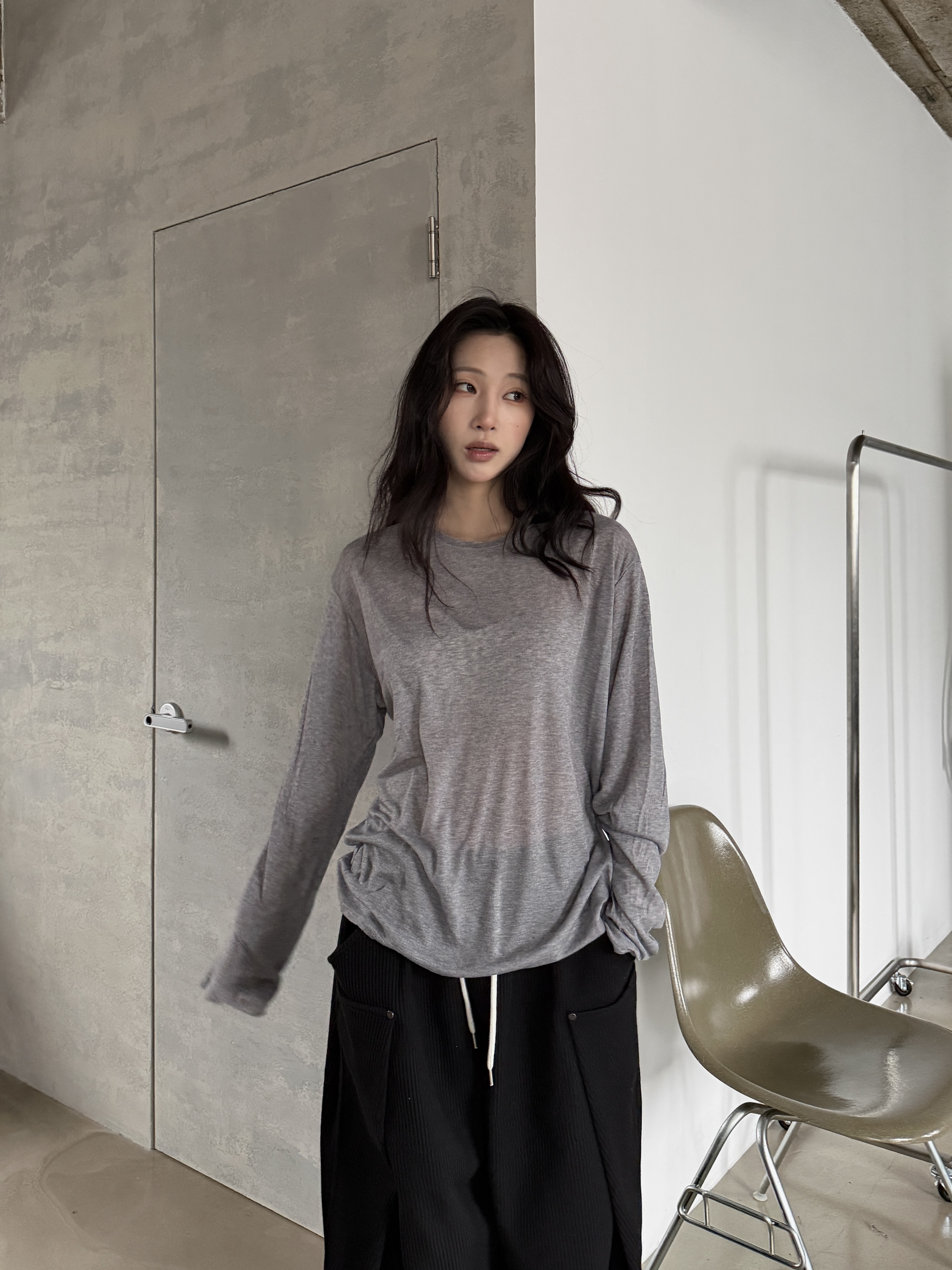 極簡垂感 內搭打底 層次長袖上衣