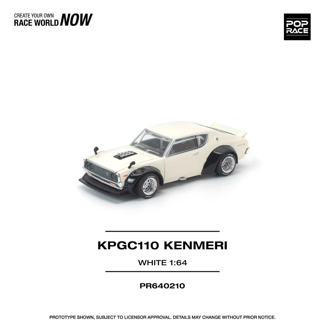 [預訂] POPRACE 1/64 KPGC110 KENMERI 白色