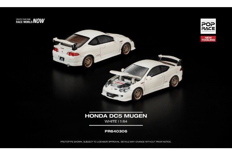 [預訂] POPRACE 1/64 HONDA DC5 MUGEN 白色