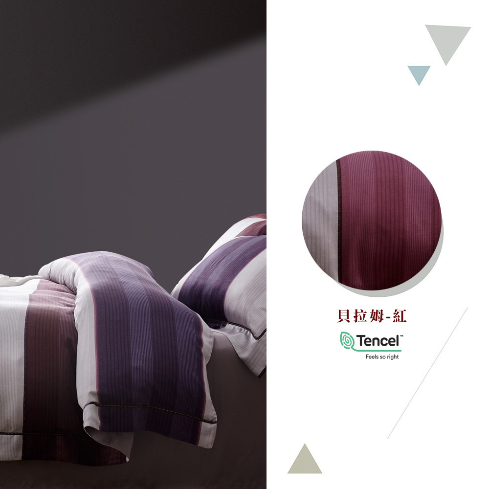 60支天絲｜兩用被床包組-貝拉姆(紅)