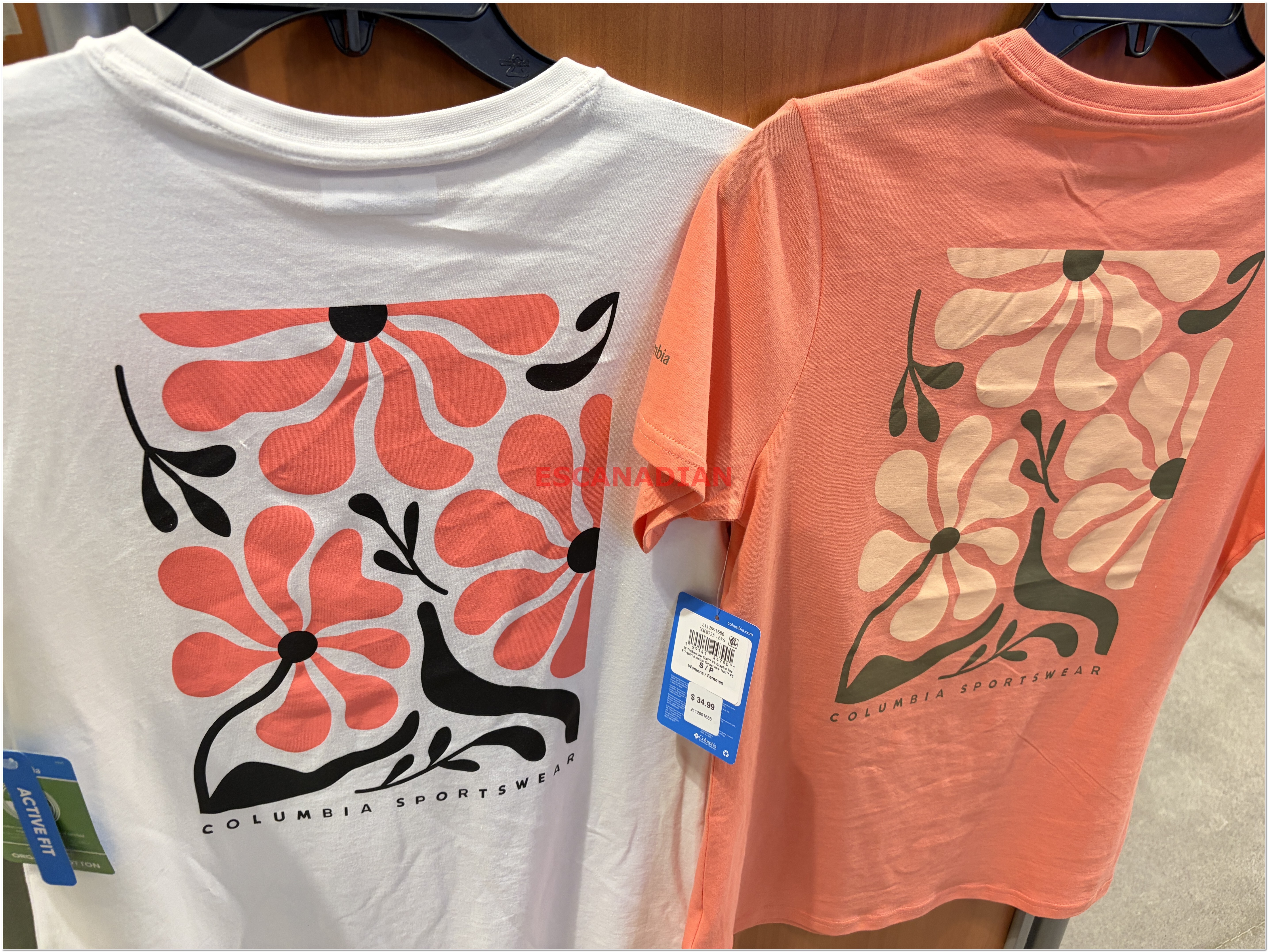 【限時】Columbia  女大人 有機棉 花卉 正反圖案 短TEE (2色)