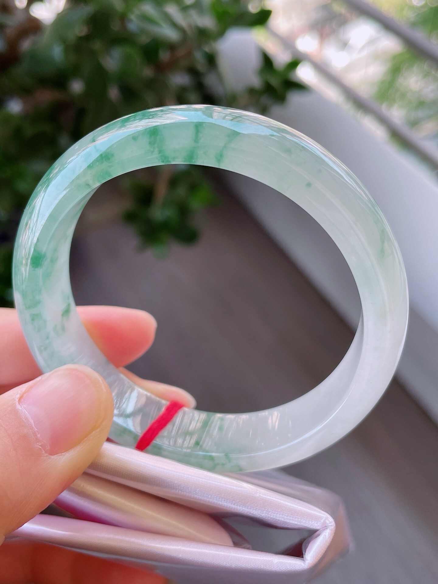 36145 57.6mm冰飄花正圈翡翠手鐲 (56-58)