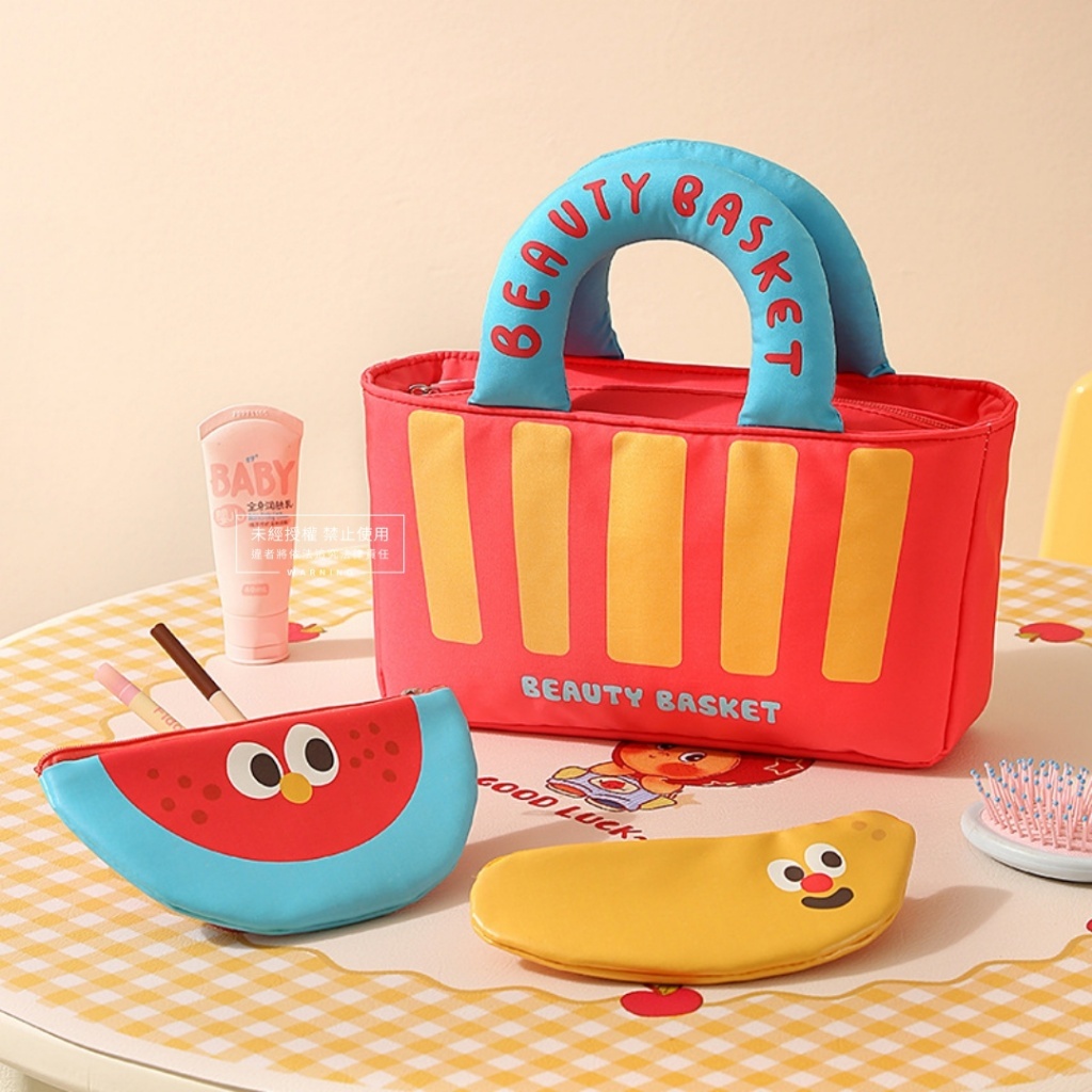 (預購商品) 撞色可愛大容量多功能收納包 - 三件套