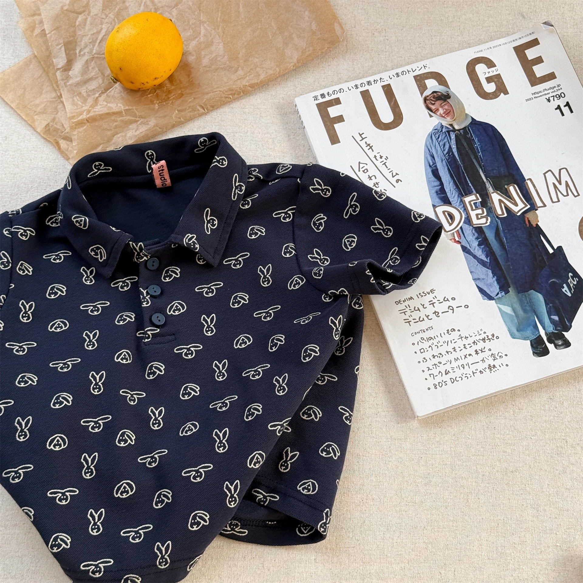 兩色兔兔狗狗polo領上衣